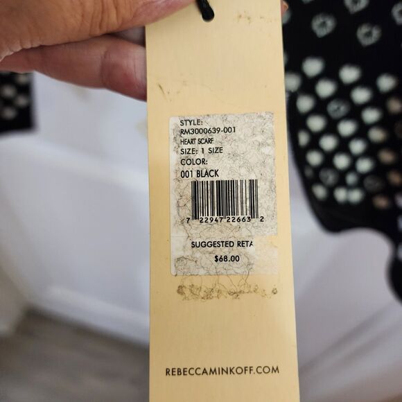 Rebecca Minkoff Heart Shawl Scarf Reversable Black & White New with Tags - Picture 6 of 10